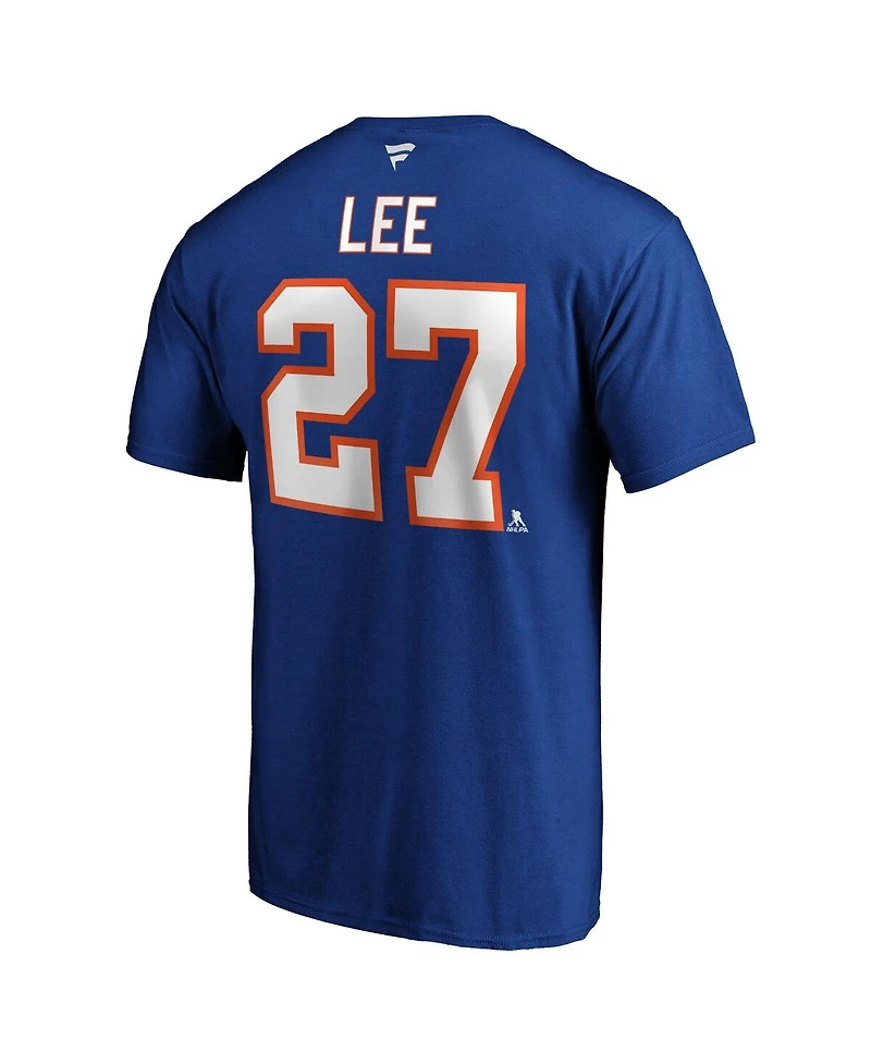 Men's Fanatics Anders Lee Royal New York Islanders Authentic Stack Name and Number T-shirt