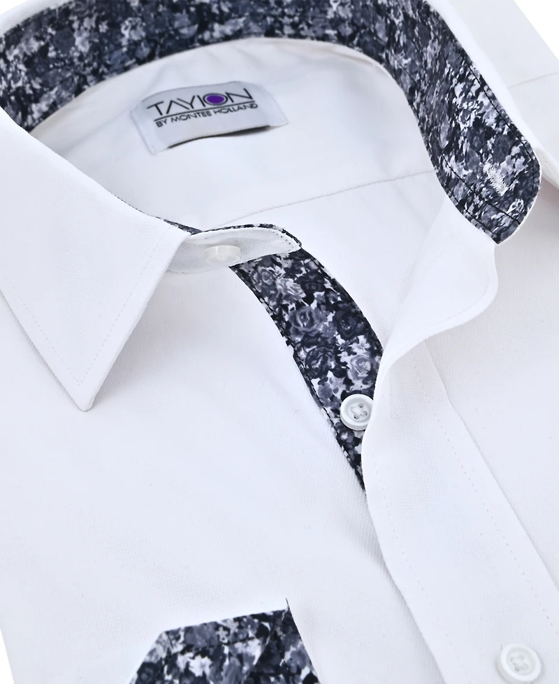 Tayion Collection Men's Solid Dress Shirt