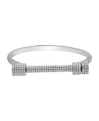 Adornia Silver-Plated Crystal Screw Cuff Bracelet