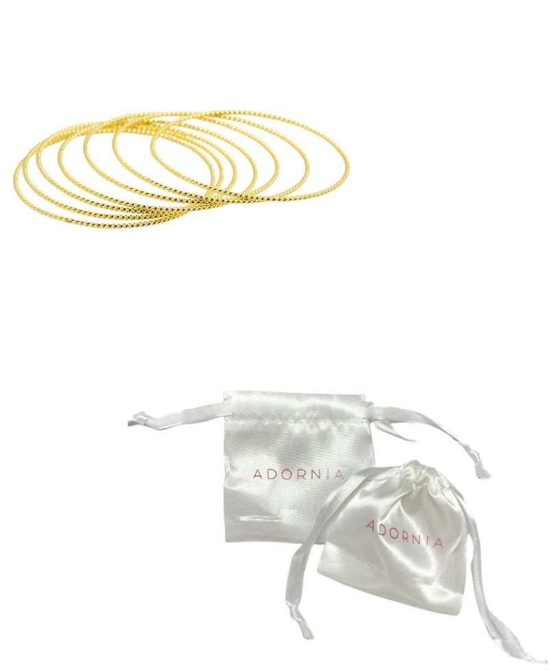 Adornia 14K Gold-Plated 7-Piece Skinny Bangle Set