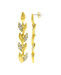 Adornia 14K Gold-Plated Crystal Leaf Earrings