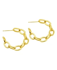 Adornia 14K Gold-Plated Chain Link Hoop Earrings