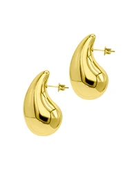 Adornia Tarnish Resistant 14K Gold-Plated Teardrop Sculptural Stud Earrings