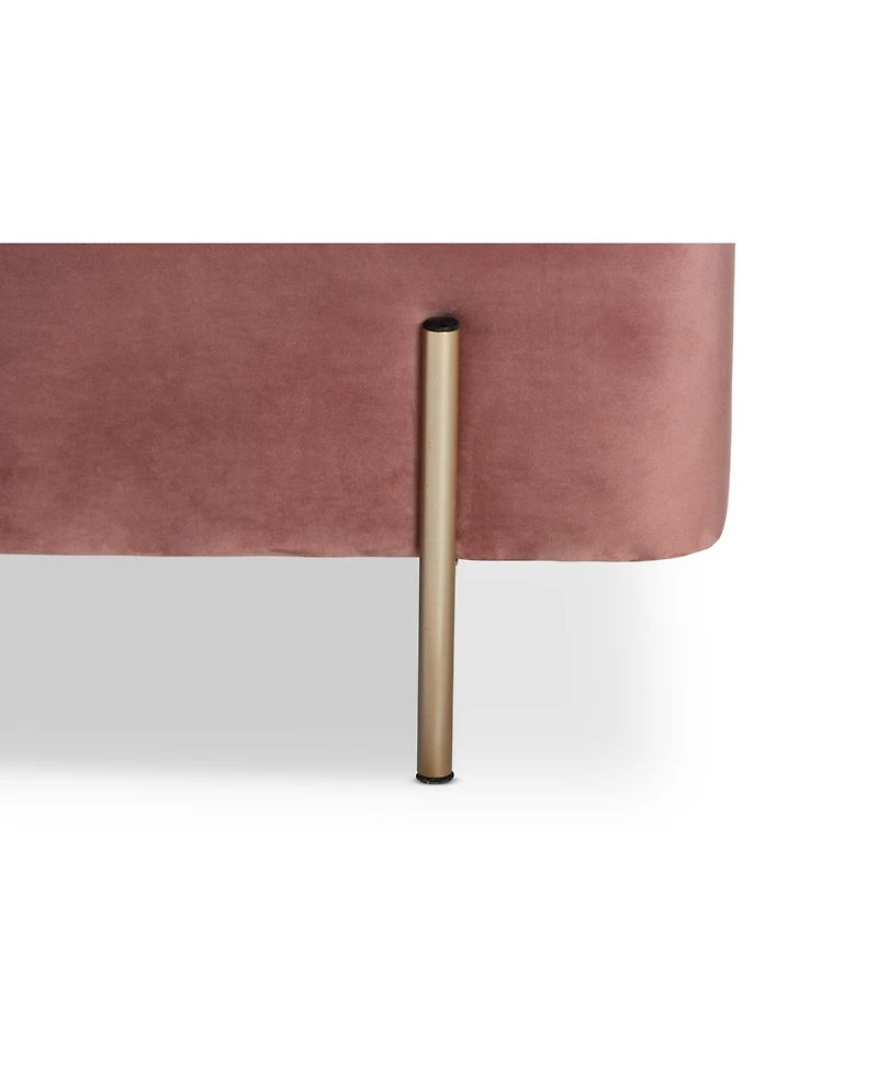 Baxton Studio Rockwell Contemporary Glam and Luxe Velvet Fabric Upholstered and Finished Metal Storage Bench