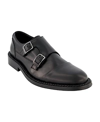 Karl Lagerfeld Paris Men's White Label Leather Double Monk Cap Toe Dress Shoes