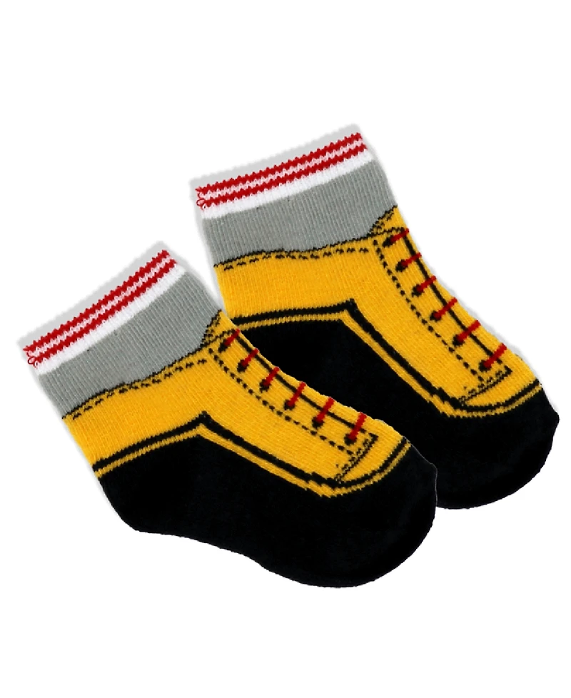 Baby Mode Boys Construction Long Sleeve Bodysuit, Pants and Socks, 3 Piece Set