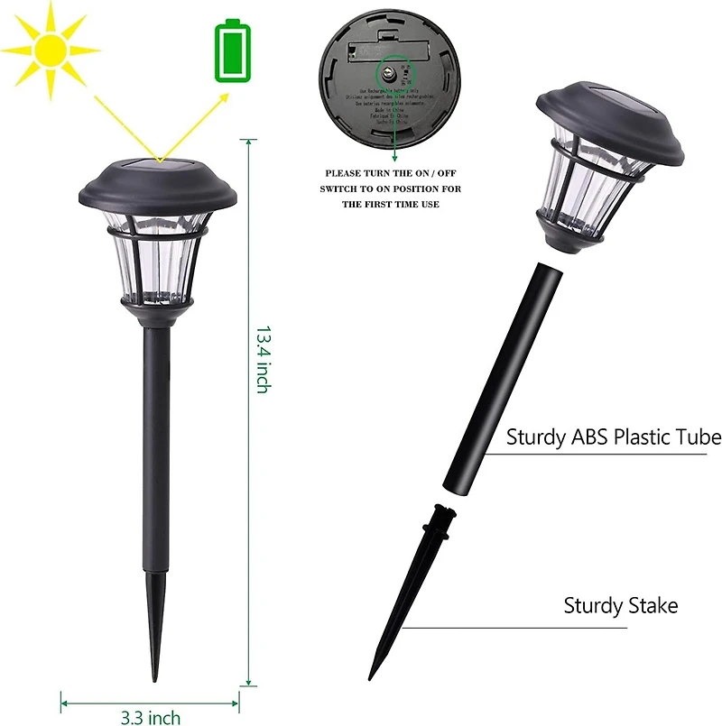 Maggift Solar Garden Path Lights 12-Pack Led Waterproof Outdoor Patio Yard Landscape