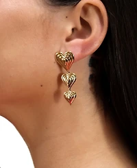 Sterling Forever Silver-Tone or Gold-Tone Beating Heart Drop Studs