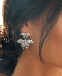 Sterling Forever Gold-Tone or Silver-Tone Butterfly Rowena Drop Studs