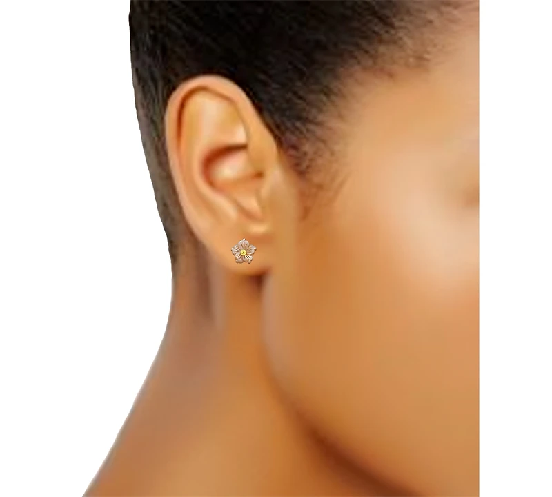 Giani Bernini Mother of Pearl Flower Stud Earrings 18k Gold-Plated Sterling Silver, Created for Macy's