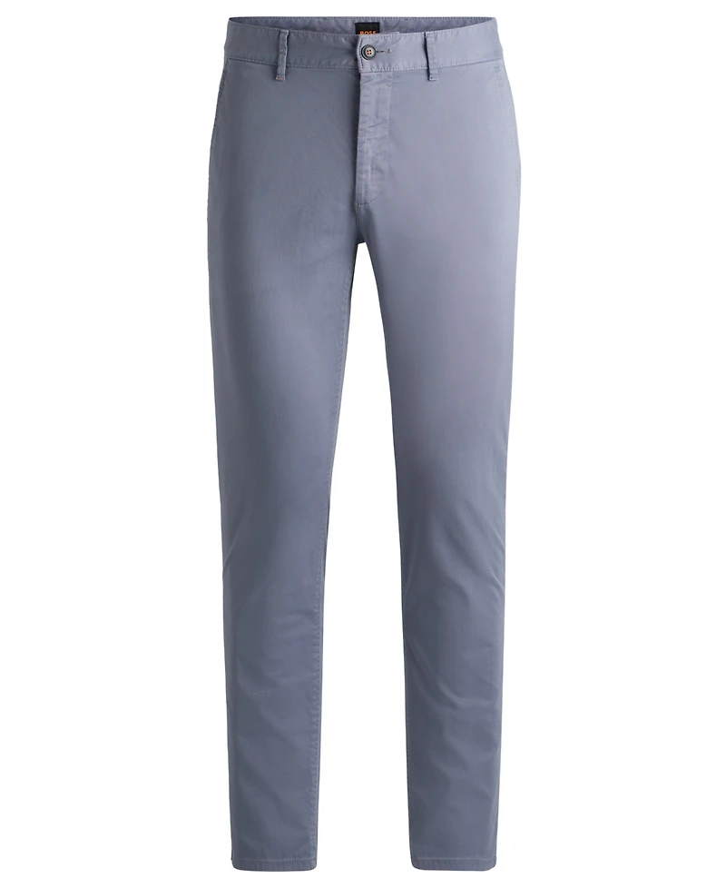 Boss by Hugo Boss Men's Stretch-Cotton Satin Slim-Fit Chinos