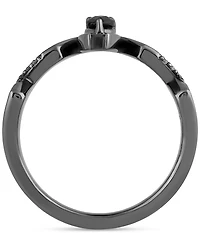 Marvel Wonder Fine Jewelry Onyx & Diamond (1/10 ct. t.w.) Venom Spiderman Ring in Black Rhodium-Plated Sterling Silver