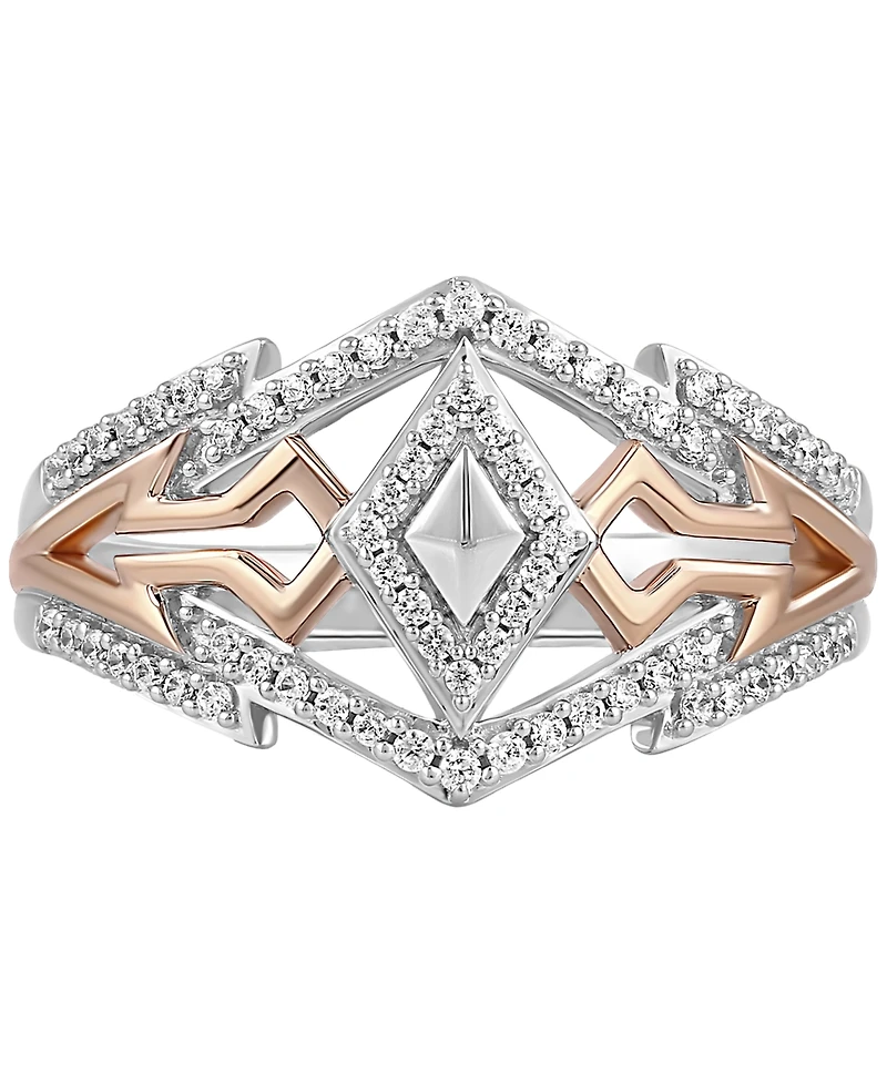 Star Wars Wonder Fine Jewelry Diamond Ahsoka Ring (1/4 ct. t.w.) Sterling Silver & Rose Gold-Plate
