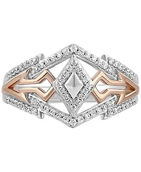 Star Wars Wonder Fine Jewelry Diamond Ahsoka Ring (1/4 ct. t.w.) Sterling Silver & Rose Gold-Plate