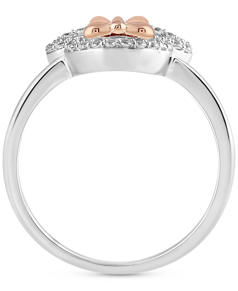 Disney Wonder Fine Jewelry Diamond Minnie Mouse Silhouette Ring (1/6 ct. t.w.) in Sterling Silver & Rose Gold-Plate