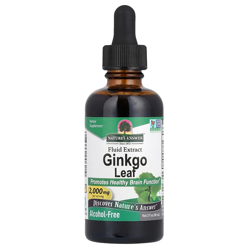 Nature's Answer Ginkgo Leaf Fluid Extract Alcohol-Free - 2 fl oz (60 ml)
