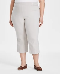Jm Collection Plus Tummy Control Pull-On Capri Pants, Exclusively at Macy's