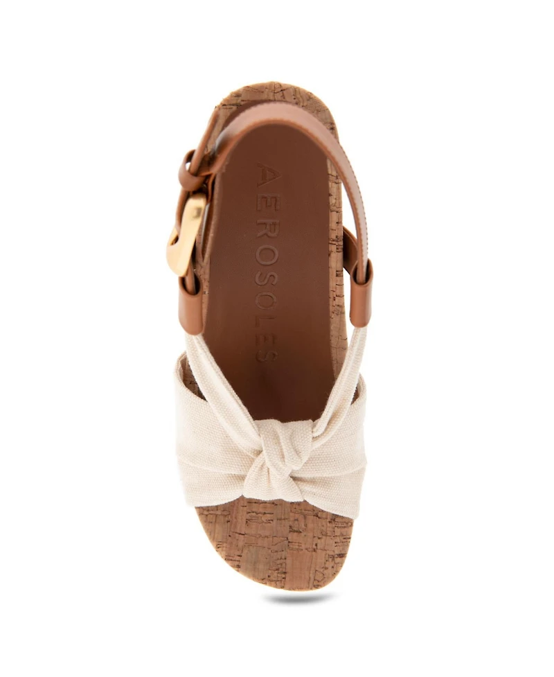 Aerosoles Women's Miki Open Toe Buckle Wedge Sandals