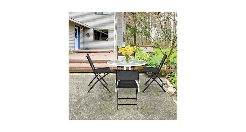 Slickblue Set of 4 Outdoor Camping Deck Garden Folding Chairs