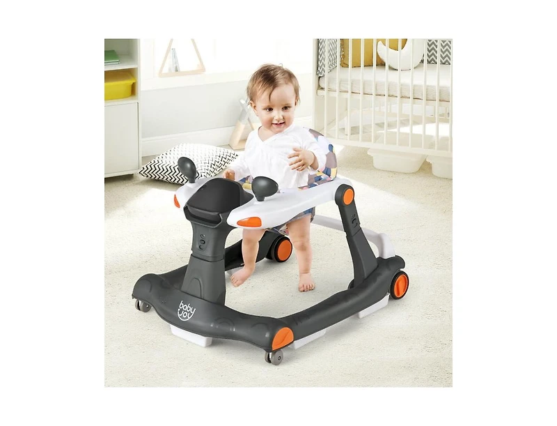 2-in-1 Foldable Activity Push Walker with Adjustable Height