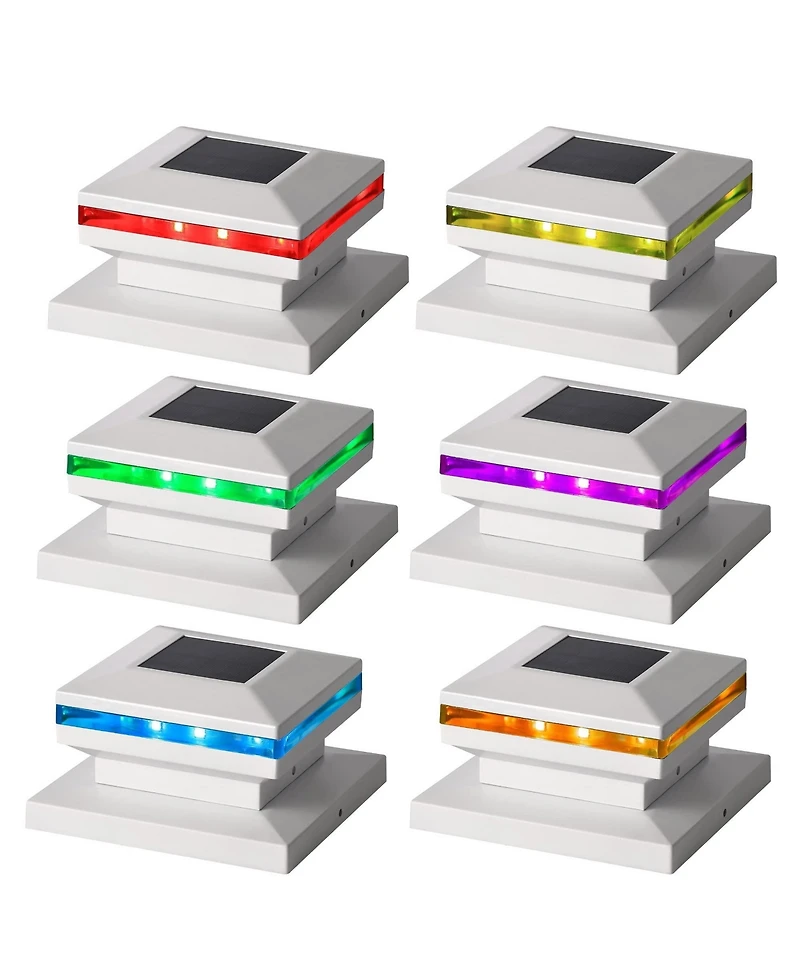 6-Pack Solar Post Cap Lights Outdoor Waterproof