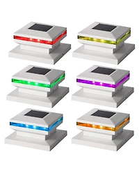 6-Pack Solar Post Cap Lights Outdoor Waterproof