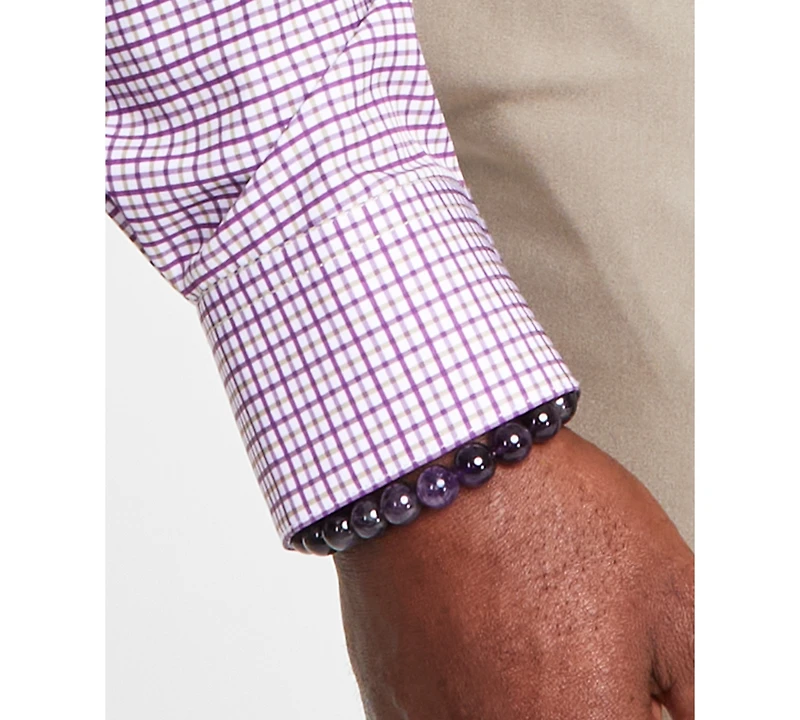 Tayion Collection Men's Slim-Fit Plaid Dress Shirt