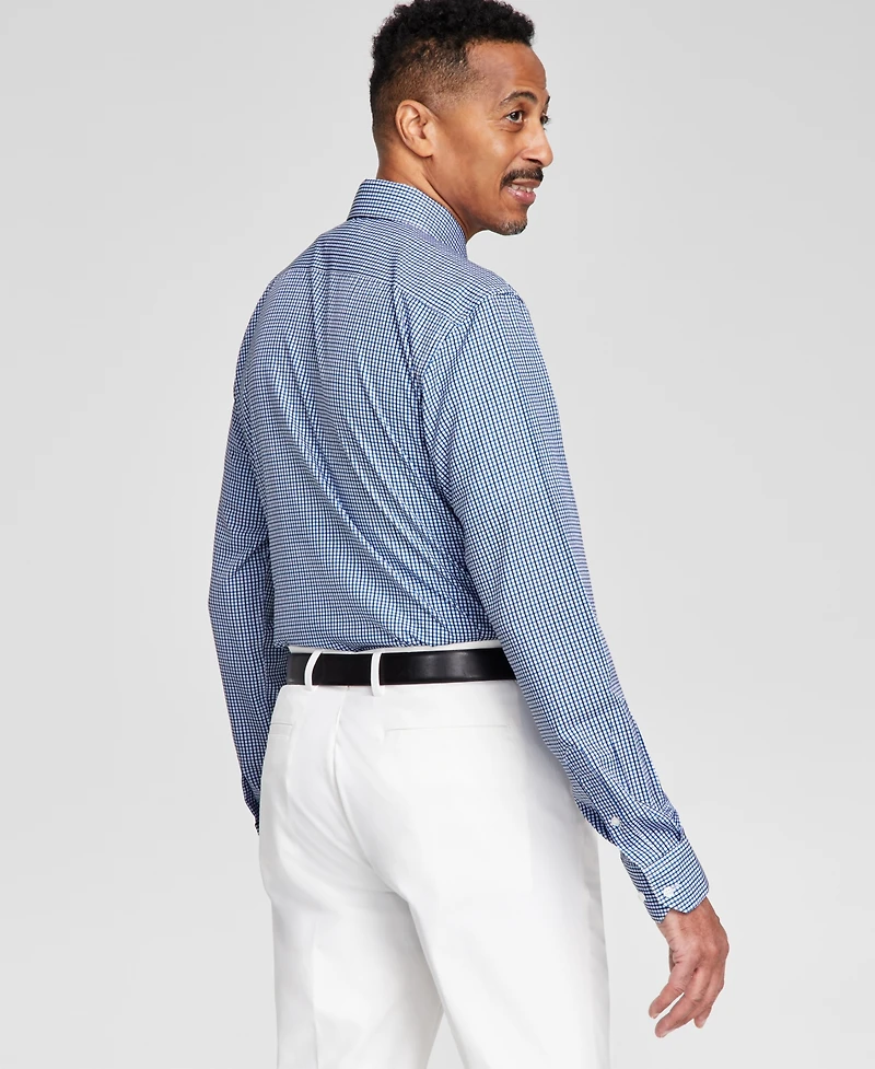 Tayion Collection Men's Slim-Fit Check Dress Shirt