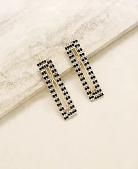 Ettika Black and Clear Crystal Rectangle Hair Barrettes