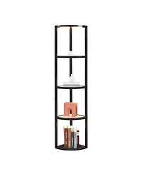 Fenlo Fantasy Edge - Corner Glass Display Shelf Floor Lamp with Fully Dimmable Led, Remote Control