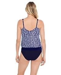 ShapeSolver by Mimi Flamingo Women's V-Neck Blouson Ring Tankini Swimsuit Top