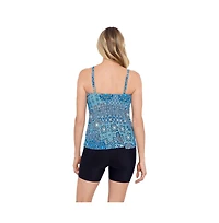 ShapeSolver by Mimi Flamingo Women's Side Ring Tankini Swimsuit Top