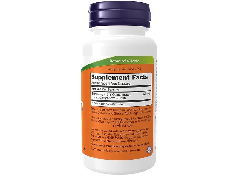 Now Foods Elderberry ,500 mg ,60 Veg Caps