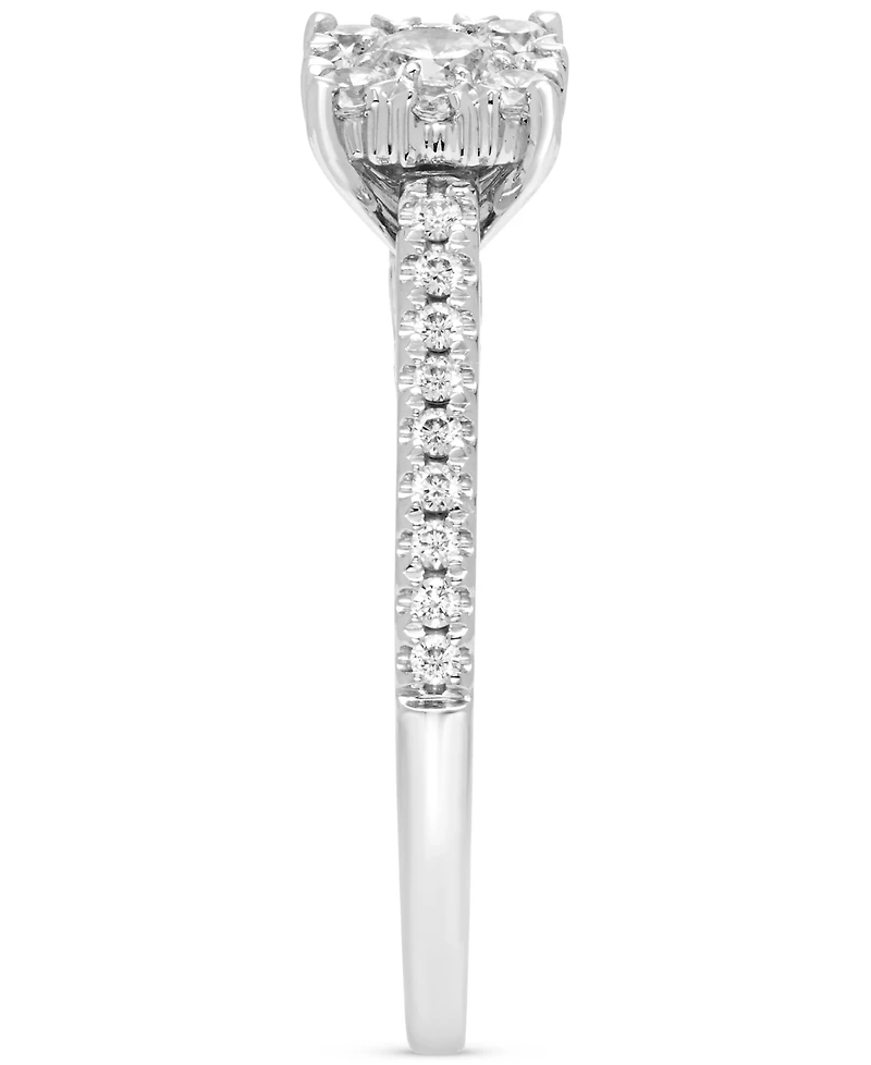 Diamond Square Halo Engagement Ring (1/2 ct. t.w.) in 14k White Gold