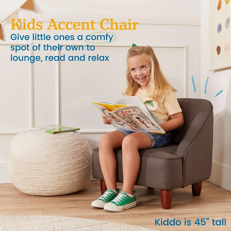 ECR4Kids Rhiley Accent Chair, Raisin