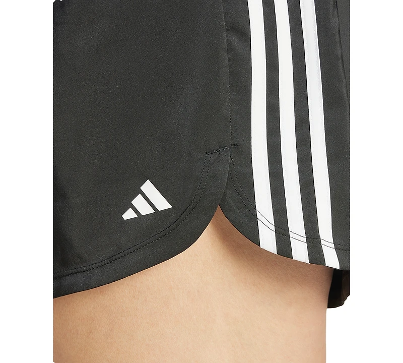 adidas Plus Size Pacer Training 3-Stripes Woven High-Rise Shorts