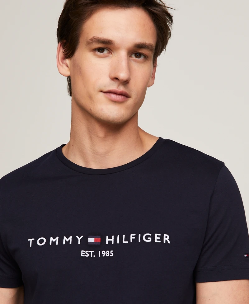 Tommy Hilfiger Men's Embroidered Logo Regular-Fit Crewneck T-Shirt