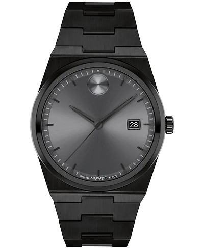 Movado Men's Quest Swiss Quartz Ionic Plated Black Steel 40mm Watch