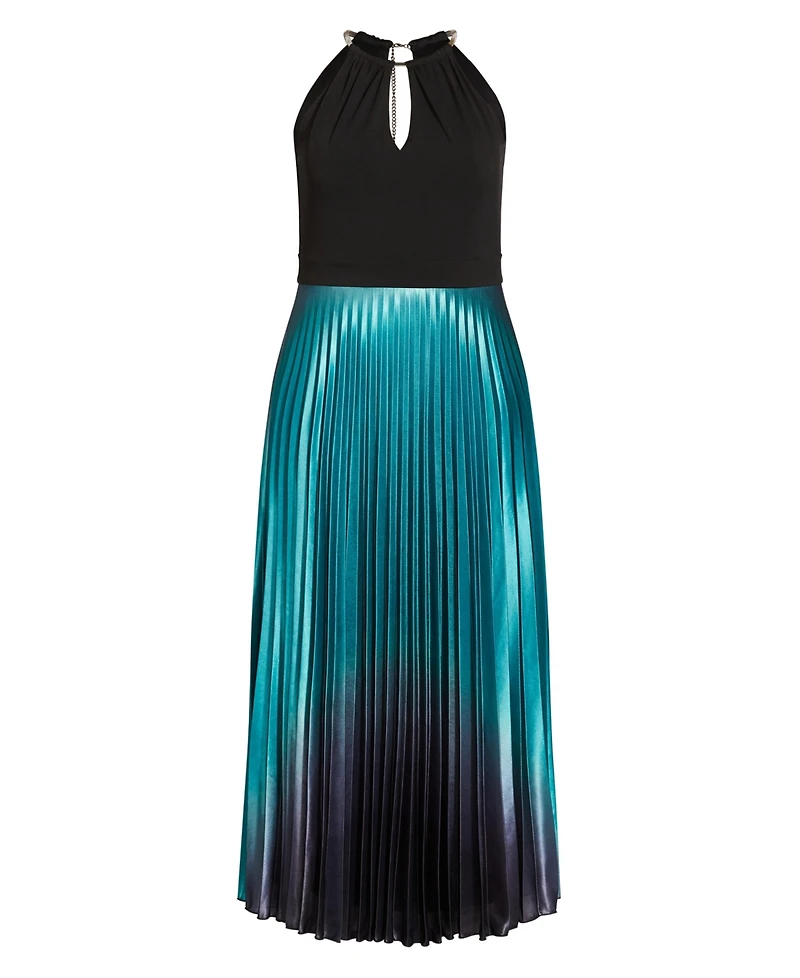 City Chic Plus Pleated Ombre Maxi Dress - black