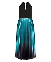 City Chic Plus Pleated Ombre Maxi Dress - black