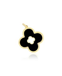 The Lovery Onyx Clover Cut Out Charm 14K Gold
