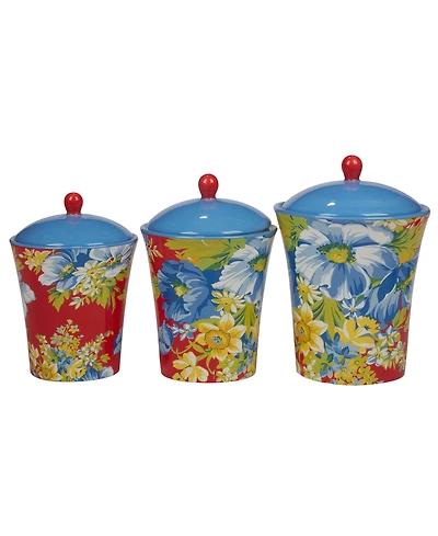 Certified International Blossom Set of 3 Canisters