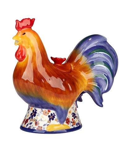 Certified International Morning Rooster 3-d Rooster Teapot