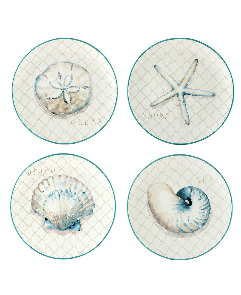 Certified International Ocean View Set of 4 Dinner Plates