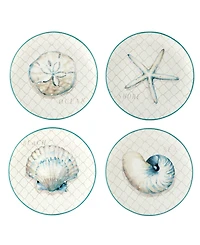 Certified International Ocean View Set of 4 Dinner Plates