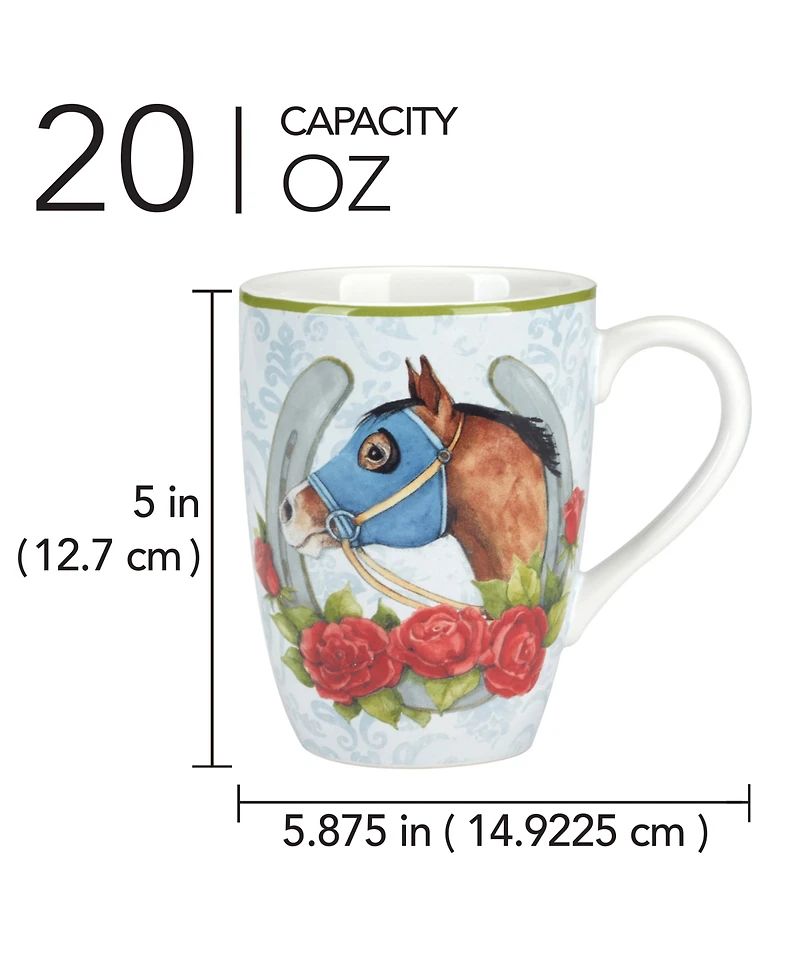Certified International Derby Day at the Races Set of 4 Mugs