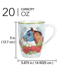 Certified International Derby Day at the Races Set of 4 Mugs