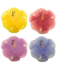 Certified International Hummingbirds Set of 4 3-d Floral Dessert Plates, 4 Asst