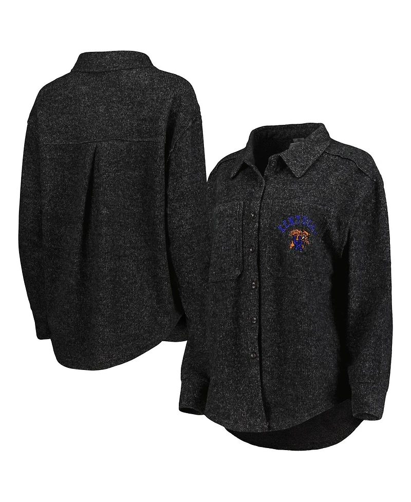 Women's Gameday Couture Black Kentucky Wildcats Switch It Up Tri-Blend Button-Up Shacket
