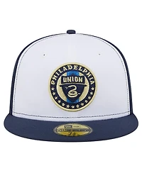 Men's New Era White, Navy Philadelphia Union 2024 Kick Off Collection 59FIFTY Fitted Hat